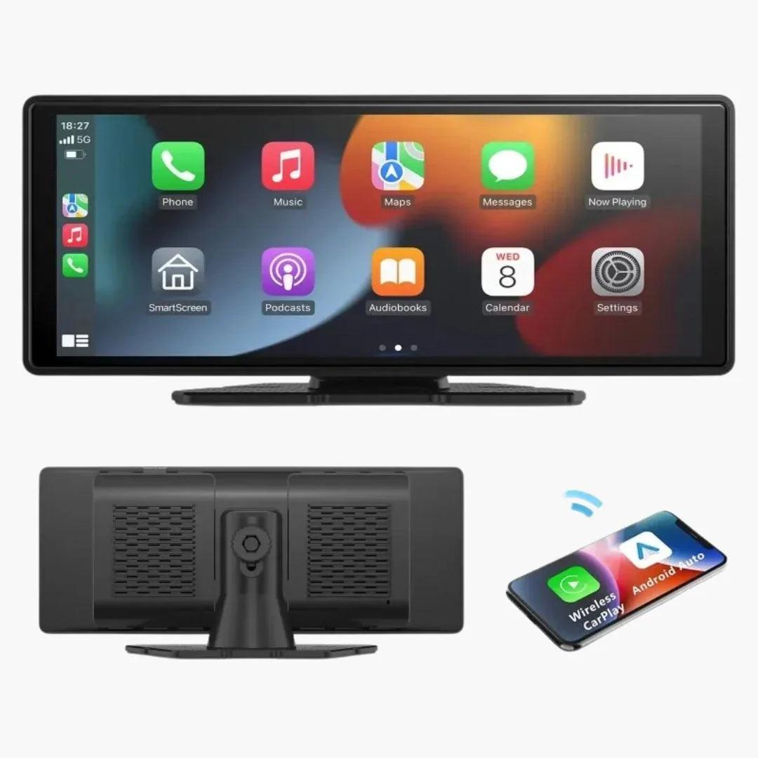 10.25-inch Wireless Display for Car with Android Auto and GPS Navigation