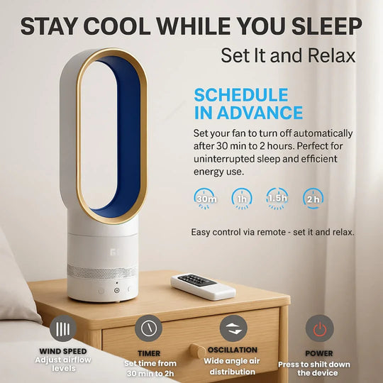 16 Inch Bladeless Fan - Remote Control - Modern Design