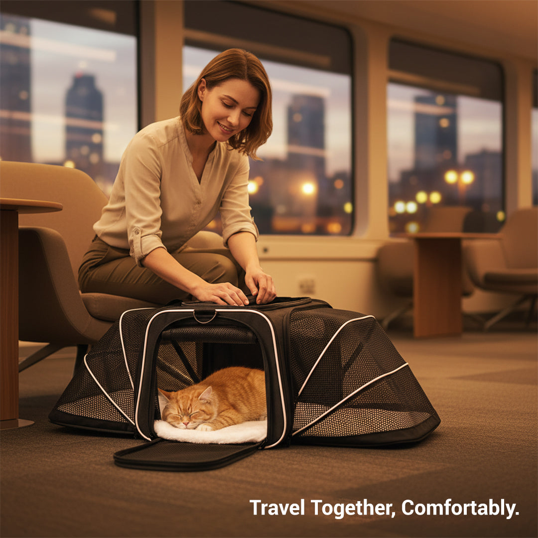 Expandable Pet Carrier - Travel-Friendly - Mesh Design