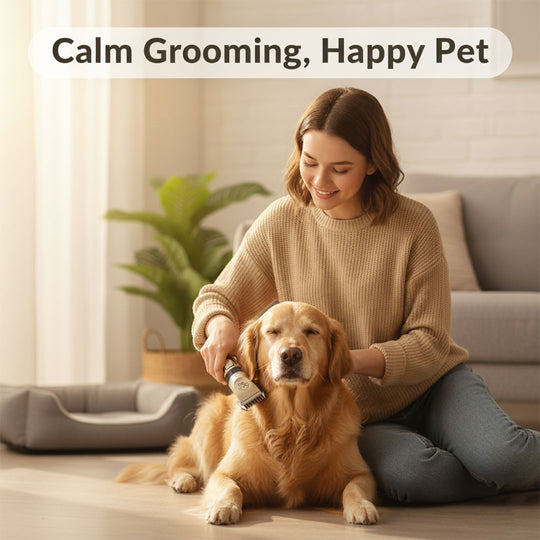 Dog Grooming Trimmer Set - Silent Motor - Adjustable Combs