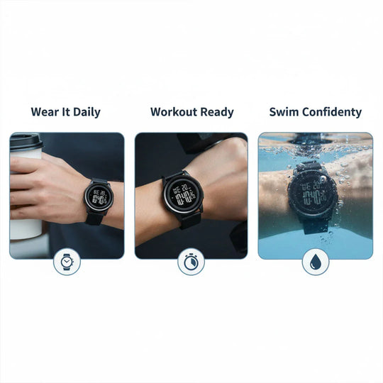 Ultra-Thin Watch - Water-Resistant - Digital Display
