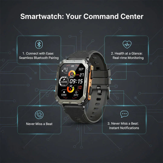Smartwatch - Rugged Design - Health Tracking