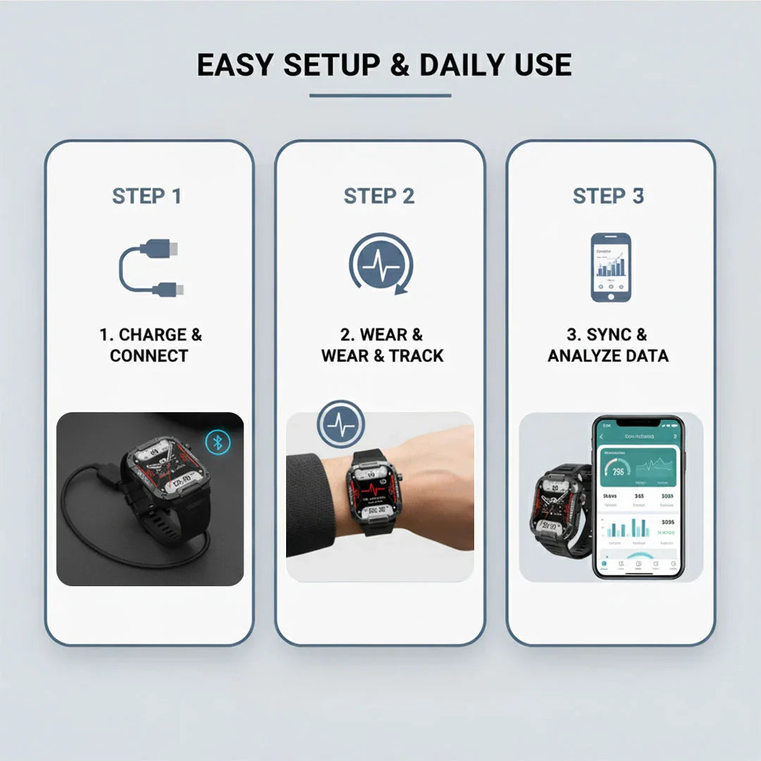 Smartwatch - Shock-Resistant - Health Tracking