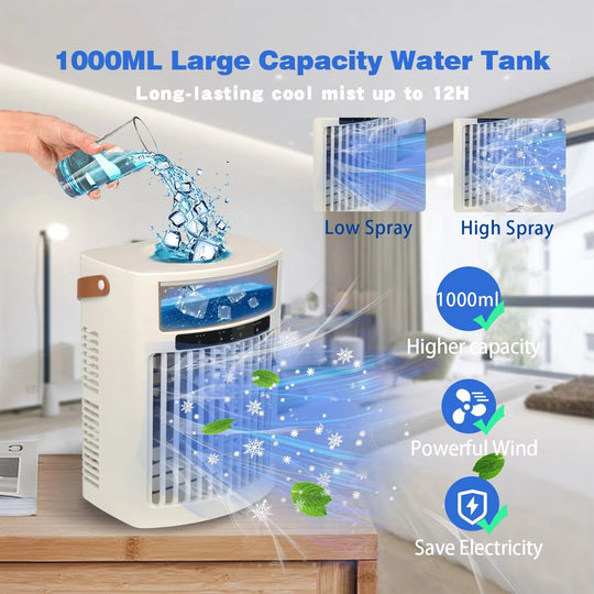 Air Cooler Fan - Portable Design - Adjustable Settings