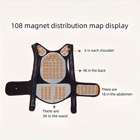 Back Support Belt - Magnetic Design - Adjustable Fit