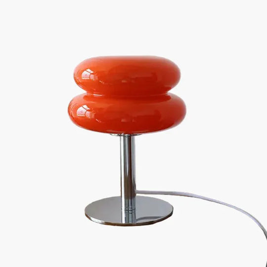 Bedside Lamp - Glass Shade - Chrome Base