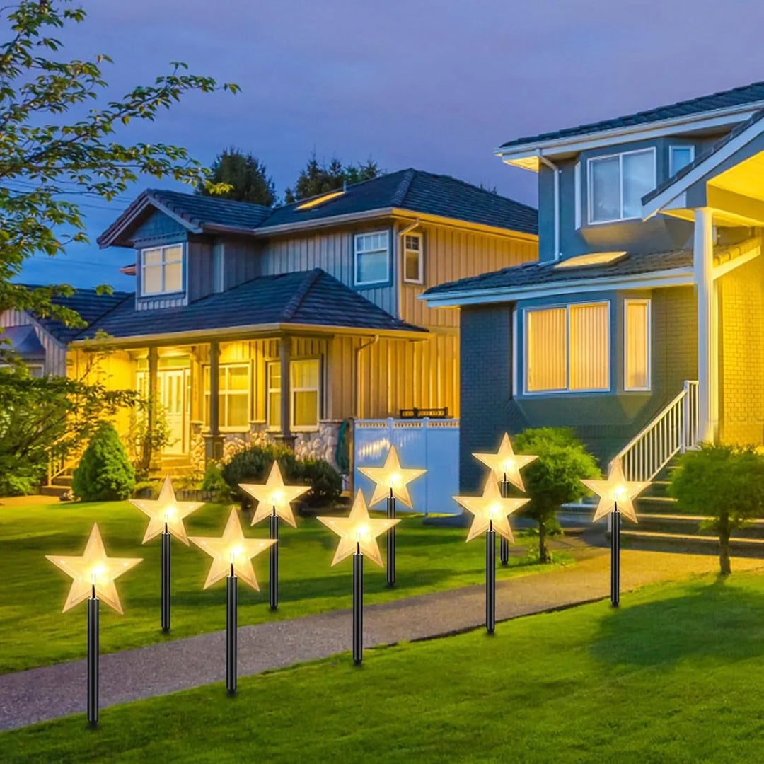Christmas Decorations - Star Pathway Lights - Garden Stake Lights