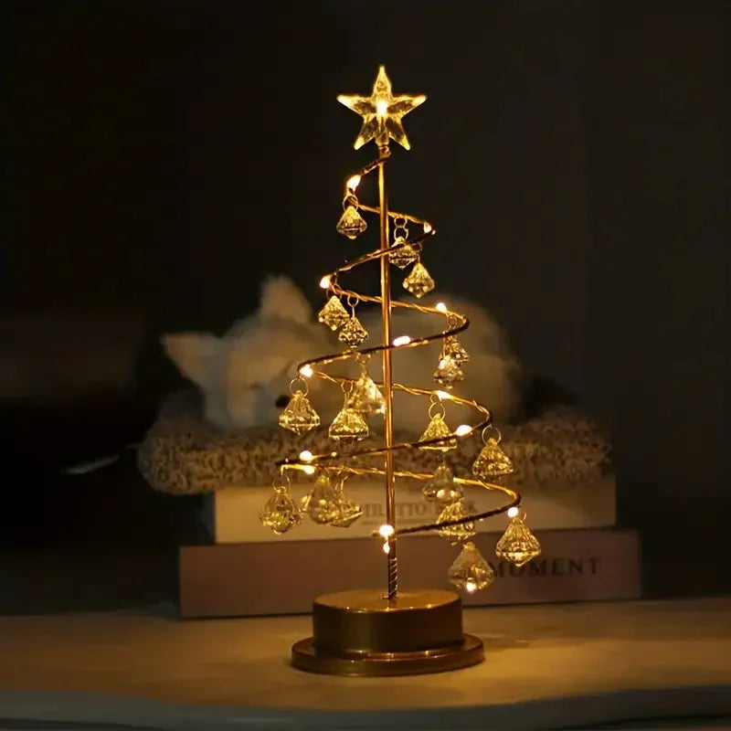 Christmas Tree Night Light - Crystal Design - Battery Powered