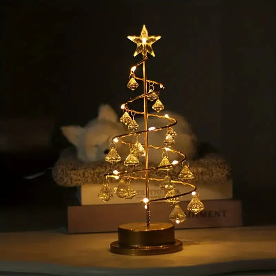 Christmas Tree Night Light - Crystal Design - Battery Powered