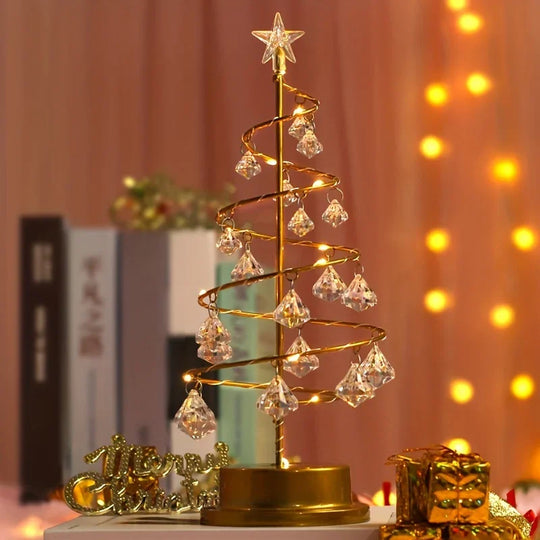 Christmas Tree Night Light - Crystal Design - Battery Powered