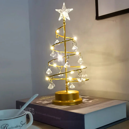 Christmas Tree Night Light - Crystal Design - Battery Powered