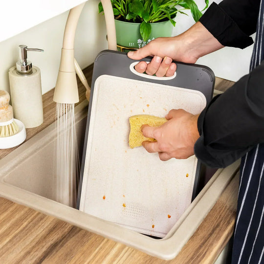 Cutting Board - Stainless Steel - Non-Slip Handle