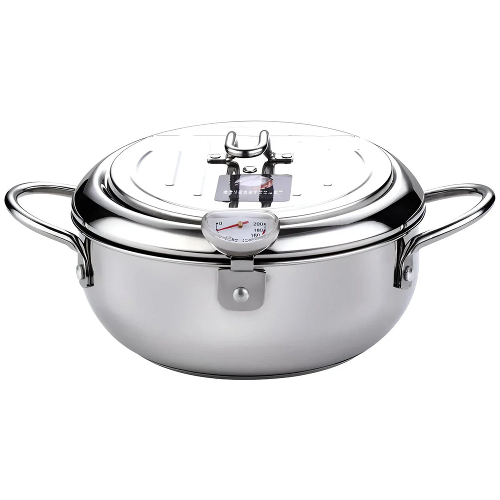 Deep Fryer Pot - Stainless Steel - Thermometer