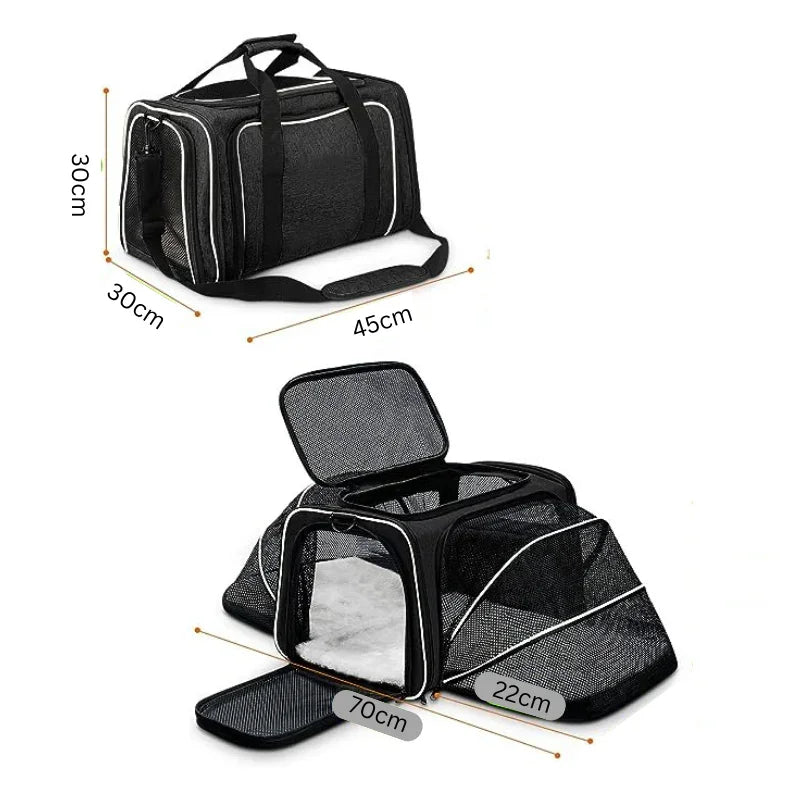 Expandable Pet Carrier - Travel-Friendly - Mesh Design