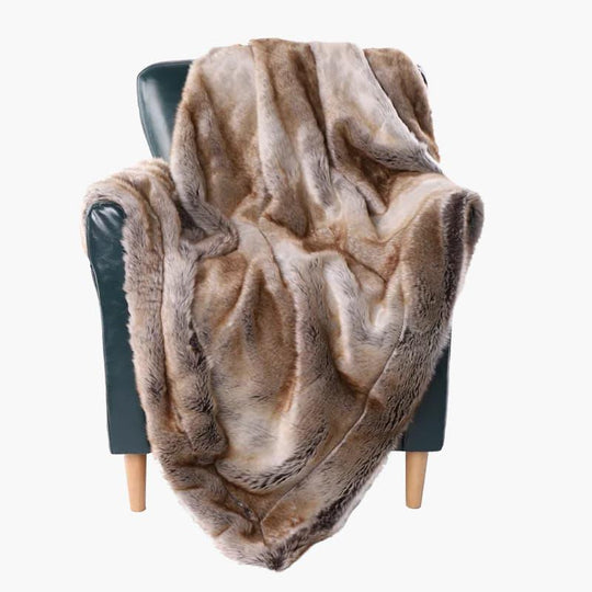 Faux Fur Throw Blanket - Soft Mink - Decorative Design