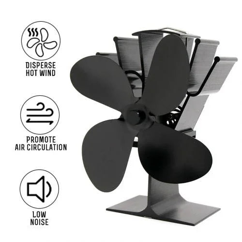 Fireplace Fan - Heat Powered - 4 Blade