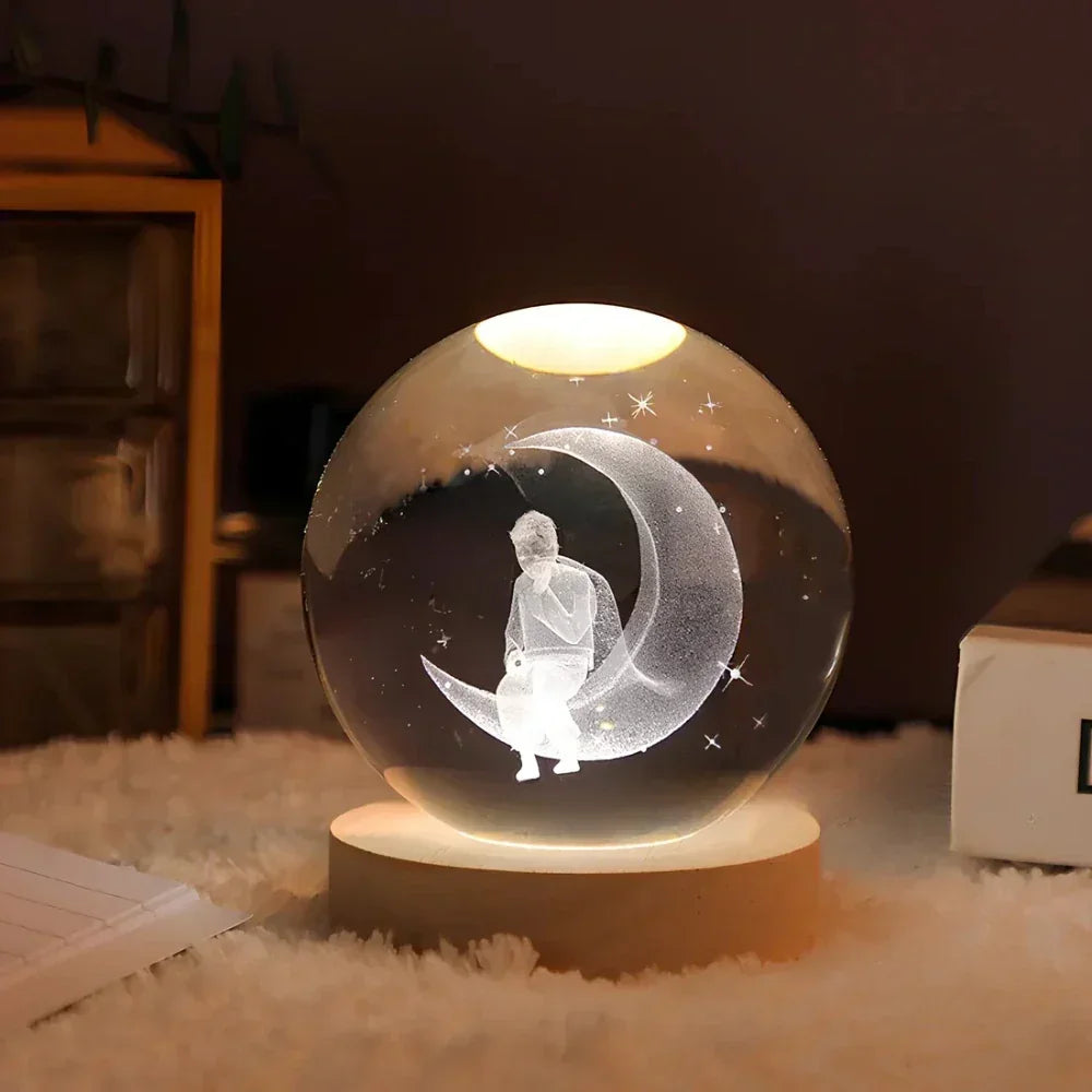 LED Night Light - 3D Crystal Sphere - USB Powered