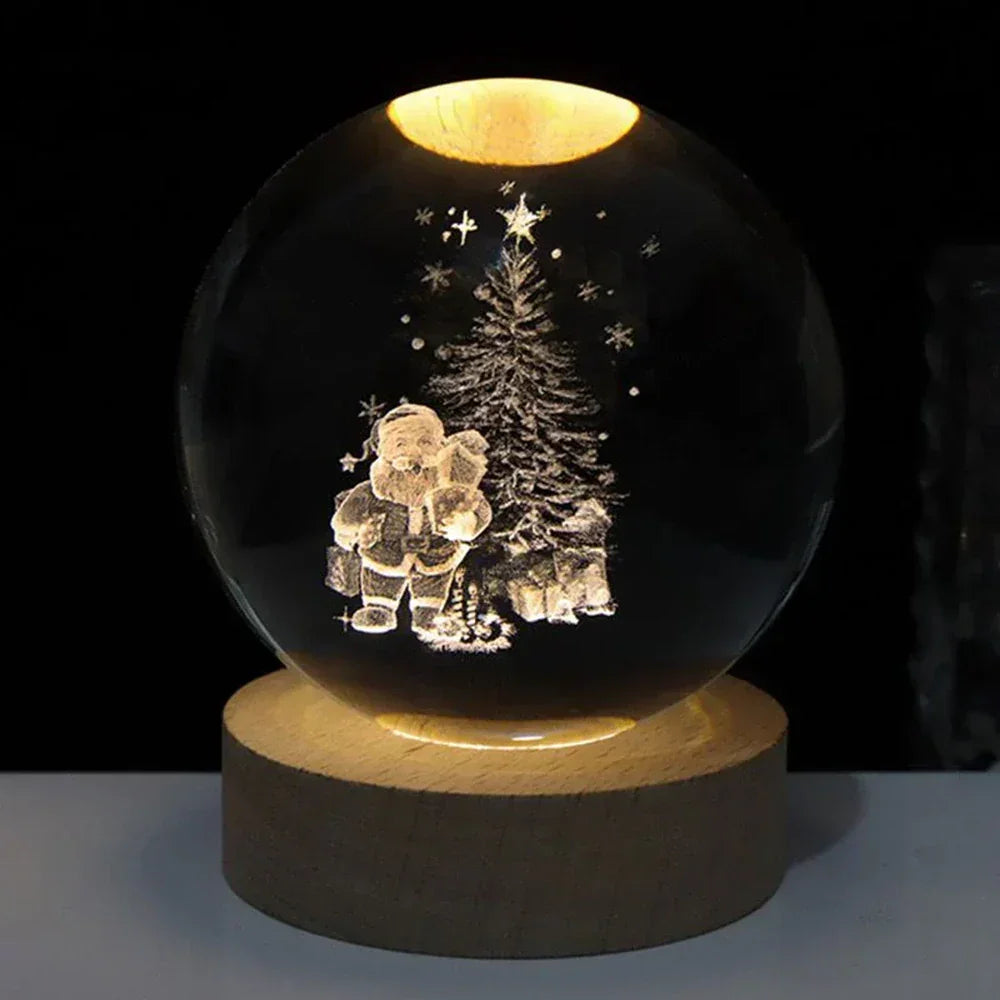 LED Night Light - 3D Crystal Sphere - USB Powered