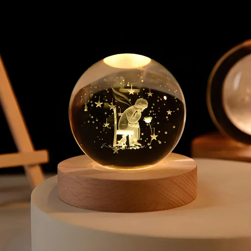LED Night Light - 3D Crystal Sphere - USB Powered