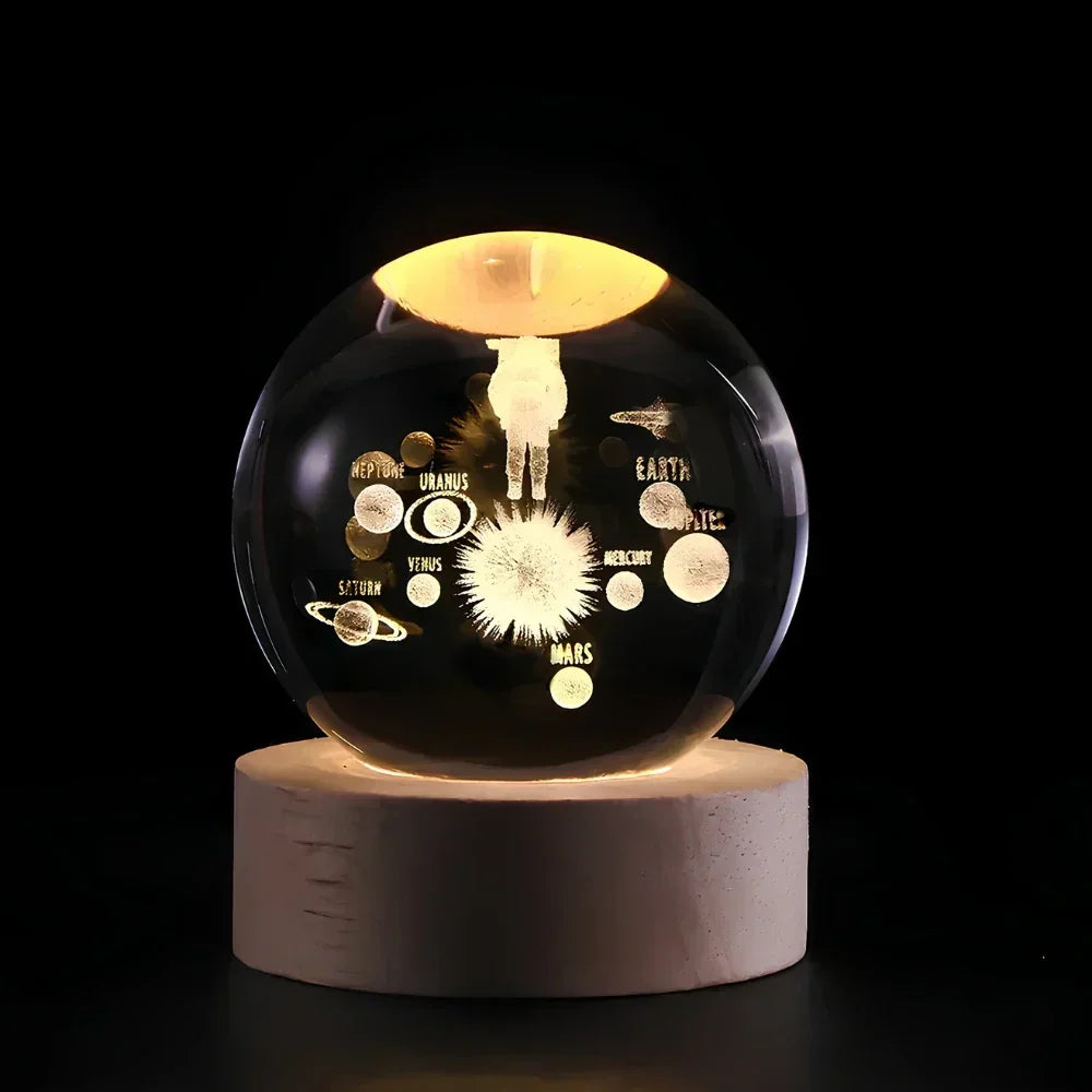 LED Night Light - 3D Crystal Sphere - USB Powered