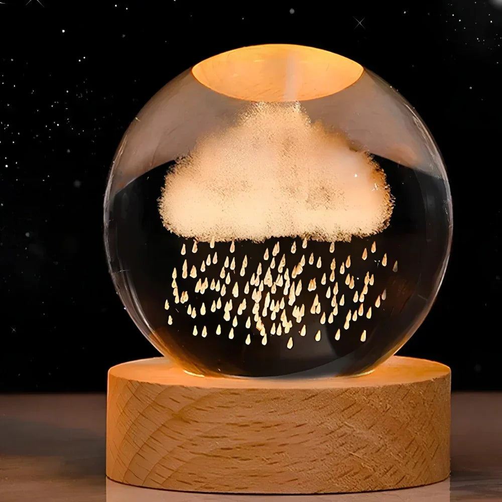 LED Night Light - 3D Crystal Sphere - USB Powered y