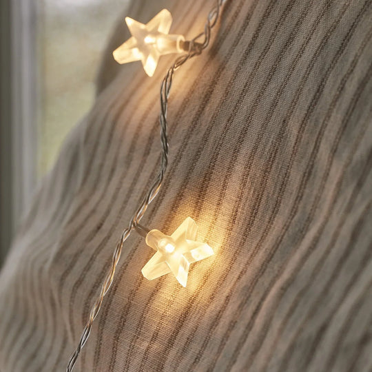 LED Star String Lights - Indoor Decoration - Warm White Glow