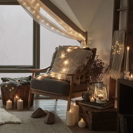 LED Star String Lights - Indoor Decoration - Warm White Glow