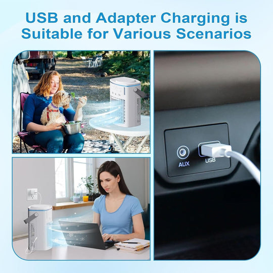 Mini Air Cooler - Portable Design - Adjustable Settings