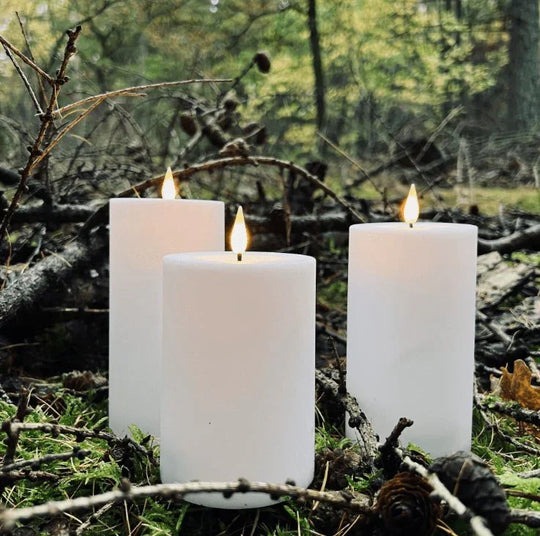 Outdoor LED Candle Set - Flameless Pillar Candles