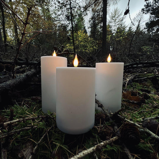 Outdoor LED Candle Set - Flameless Pillar Candles