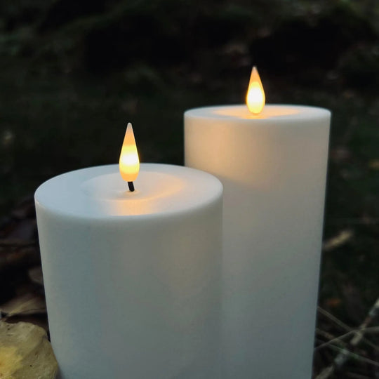 Outdoor LED Candle Set - Flameless Pillar Candles