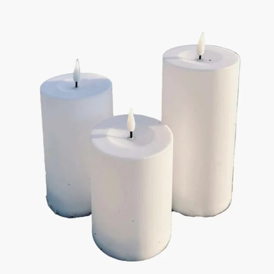 Outdoor LED Candle Set - Flameless Pillar Candles