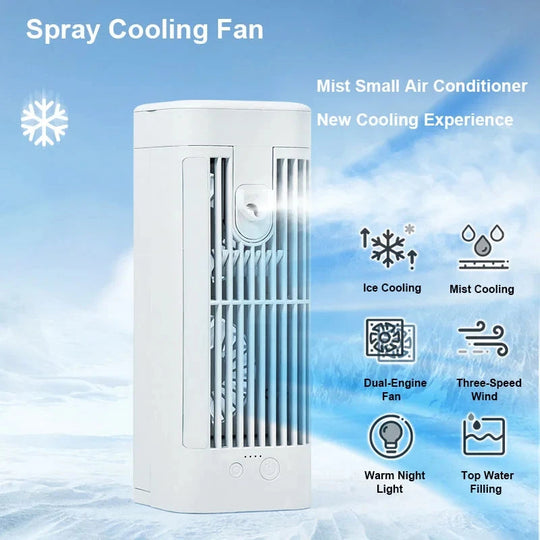Portable Air Cooler - Desk Fan - Spray Cooling