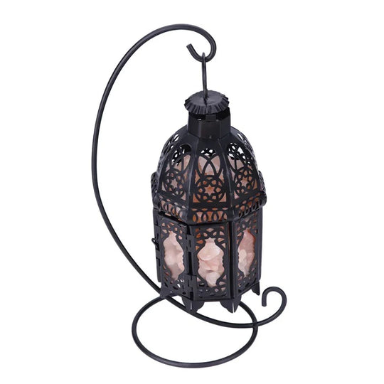 Salt Rock Lamp - Iron Frame - Tabletop Light