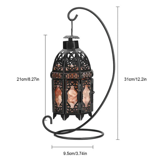 Salt Rock Lamp - Iron Frame - Tabletop Light