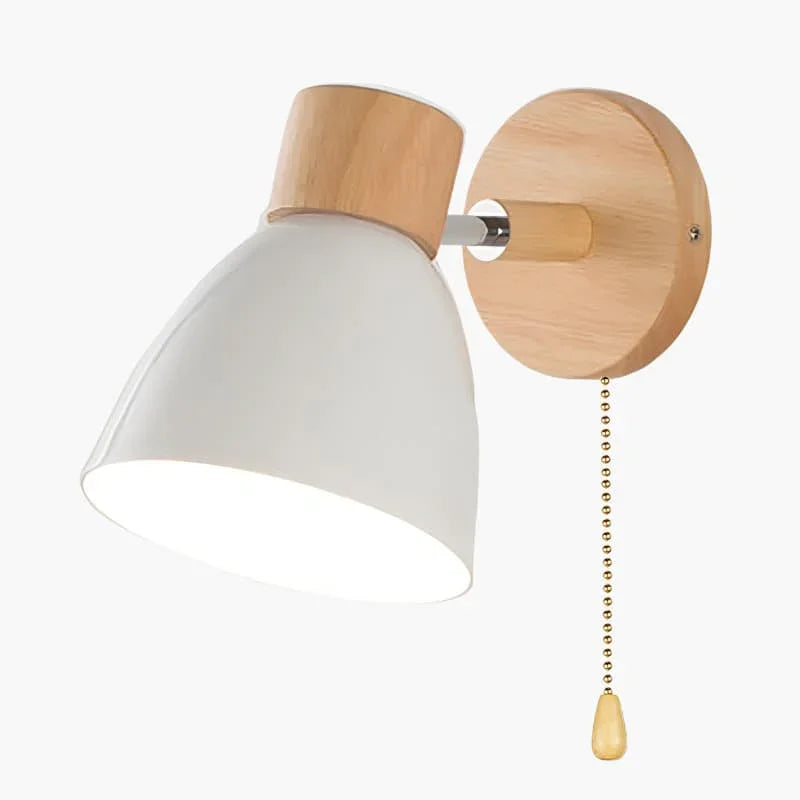 Scandinavian Wall Light - Pull Switch - Natural Wood