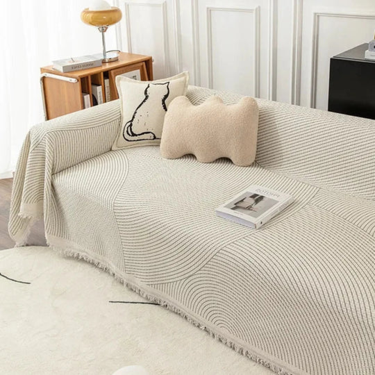 Sofa Throw Blanket - Scandinavian Design - Tassel Edge