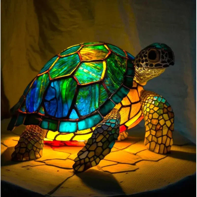 Stained Glass Lamp - Dog Design - Table Lamps