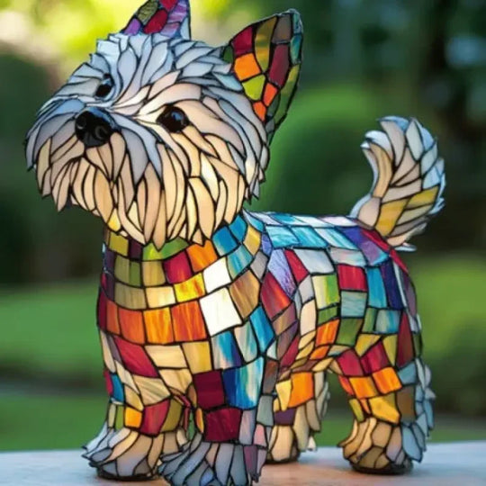 Stained Glass Lamp - Dog Design - Table Lamps
