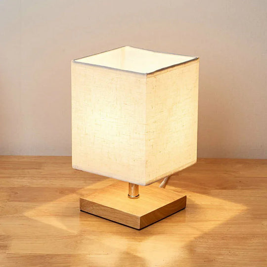 Table Lamp - Fabric Shade - Wooden Base