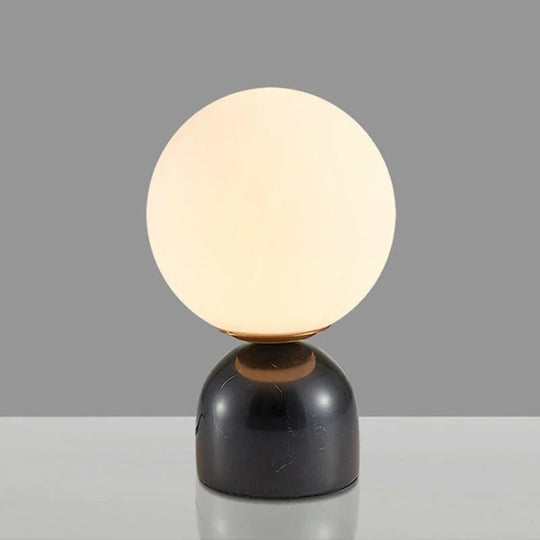 Table Lamp - Glass Globe - Stone Base