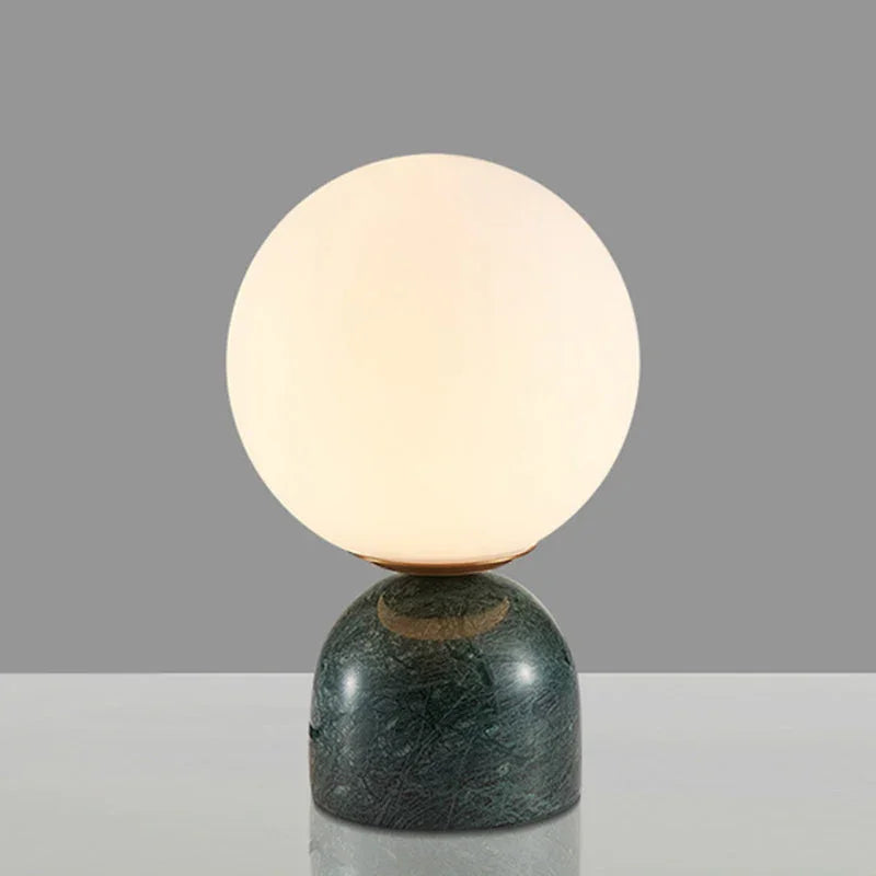 Table Lamp - Glass Globe - Stone Base