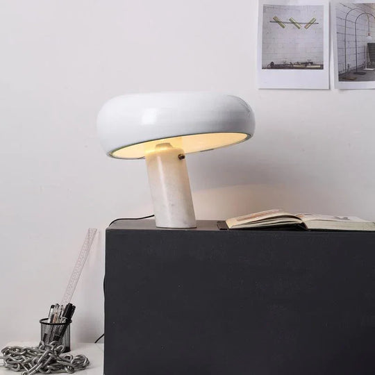 Table Lamp - Marble Base - Metal Shade