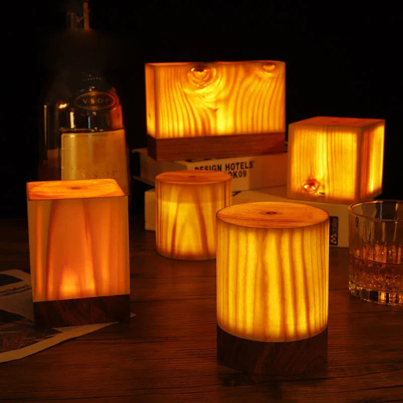 Table Lamp - Touch Control - Wood Finish