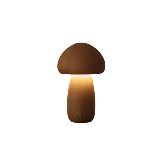Table Lamp - Wooden Design - Mushroom Shape