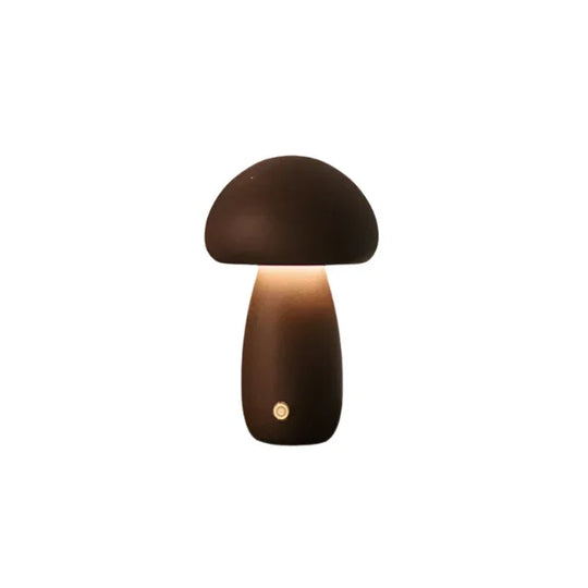 Table Lamp - Wooden Design - Mushroom Shape