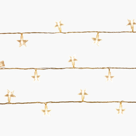 LED Star String Lights - Indoor Decoration - Warm White Glow