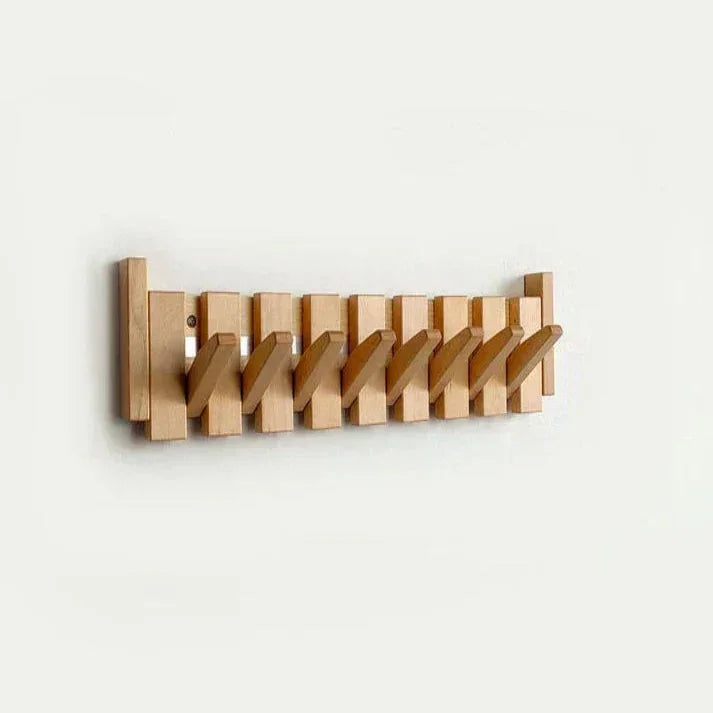Wooden Coat Rack - Piano-Inspired Design - Multiple Hooks