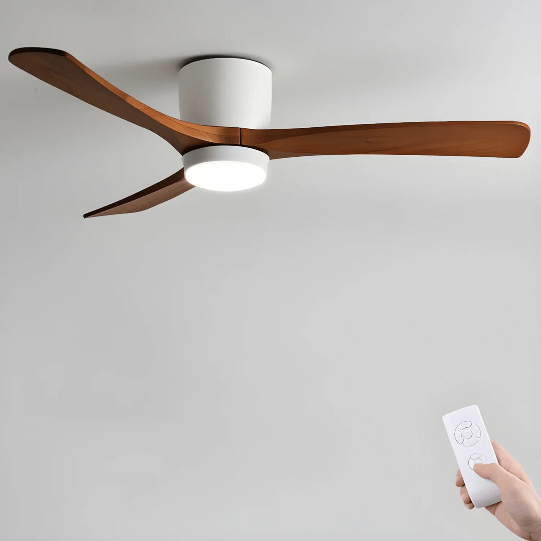 Ceiling Fan Light - Wooden Blades - LED Lighting - Luvonic