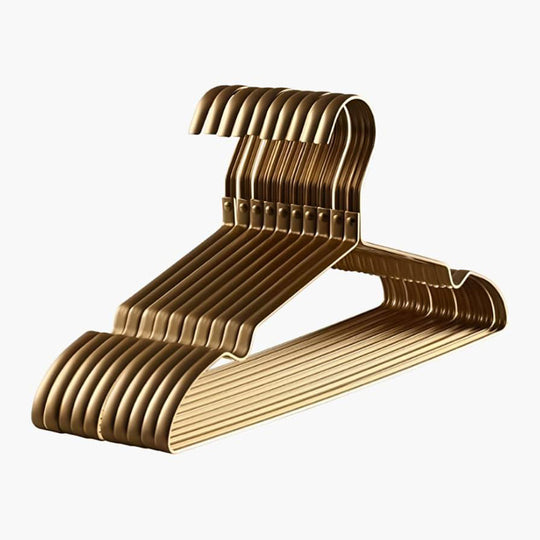 Anti-Slip Clothes Hangers - Velvet Coating - Gold and Silver Finish